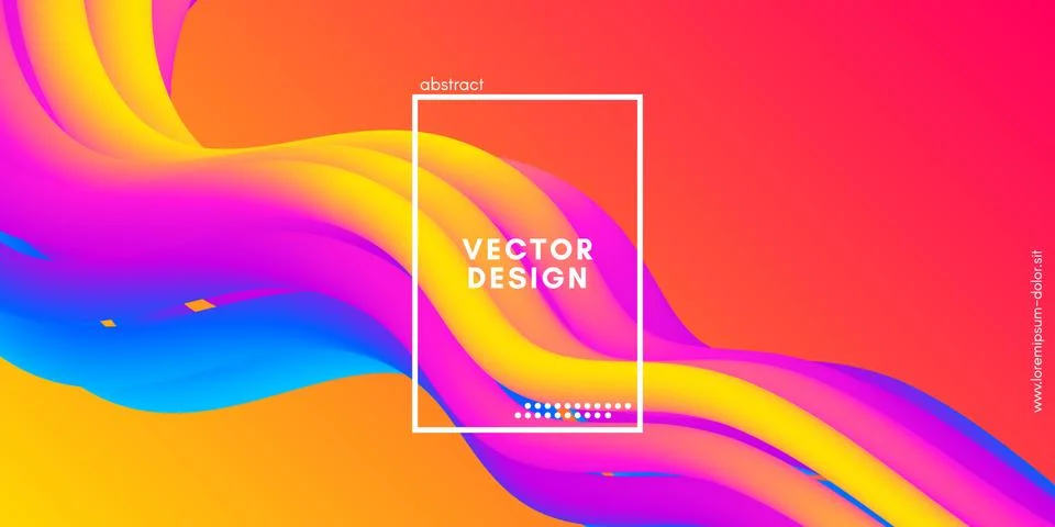 Abstract Wave Gradient Liquid Shape. 3d Background. Stock Illustration