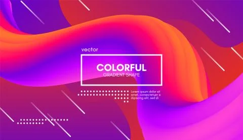 Abstract Wave Gradient Liquid Shape. 3d Background. Stock Illustration