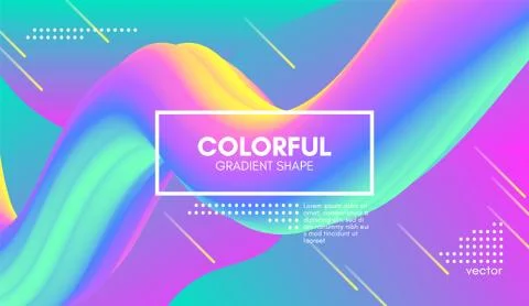 Abstract Wave Gradient Liquid Shape. Pastel Background. Stock Illustration