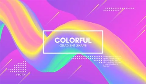 Abstract Wave Gradient Liquid Shape. Pastel Background. Stock Illustration