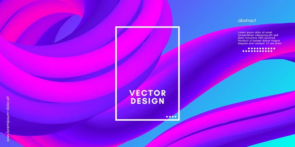 Abstract Wave Gradient Liquid Shape. 3d Background. Stock Illustration