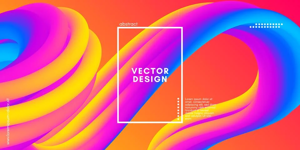 Abstract Wave Gradient Liquid Shape. 3d Background. Stock Illustration