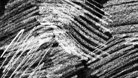 Abstract wave grain texture with flowing motion and noise, cinematic monochrome Stock Footage 327320762