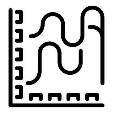 Abstract wave graph line art icon Stock Illustration