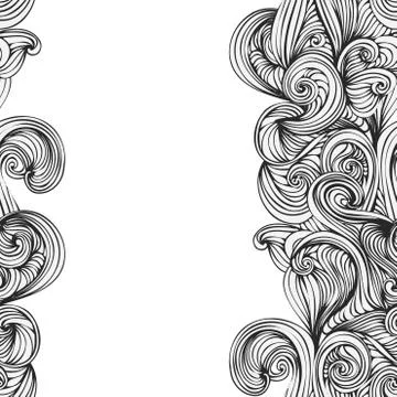Abstract wave hand-drawn pattern. seamless texture Ilustración de archivo