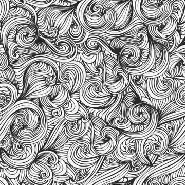 Abstract wave hand-drawn pattern. seamless texture Illustrazione stock