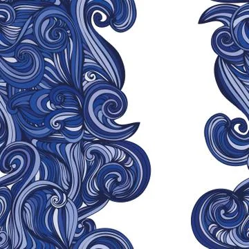 Abstract wave hand-drawn pattern. seamless texture Ilustración de archivo