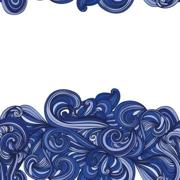Abstract wave hand-drawn pattern. seamless texture Illustrazione stock
