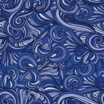 Abstract wave hand-drawn pattern. seamless texture Illustrazione stock