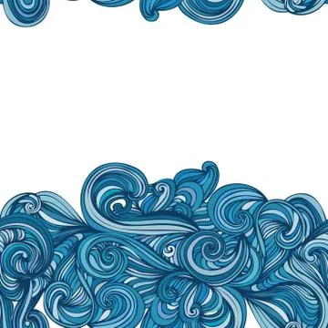 Abstract wave hand-drawn pattern. seamless texture イラスト素材
