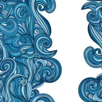 Abstract wave hand-drawn pattern. seamless texture Illustrazione stock