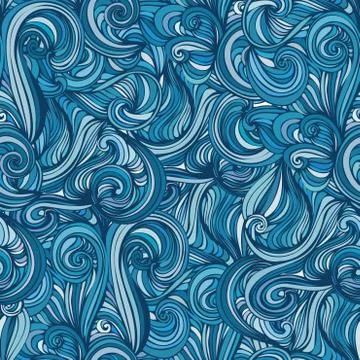 Abstract wave hand-drawn pattern. seamless texture Ilustración de archivo