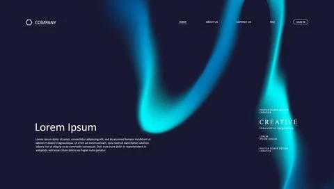 Abstract wave of landing page Stock Illustration