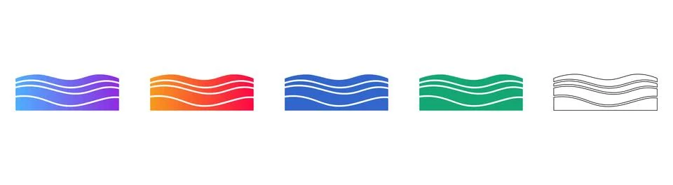 Abstract Wave Layer Icons Illustrazione stock