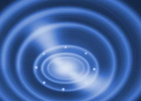 Abstract wave light, blue background Illustrazione stock