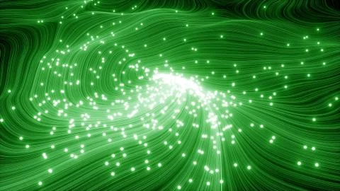 Abstract wave with lights spheres. 3D rendering Stock Illustration