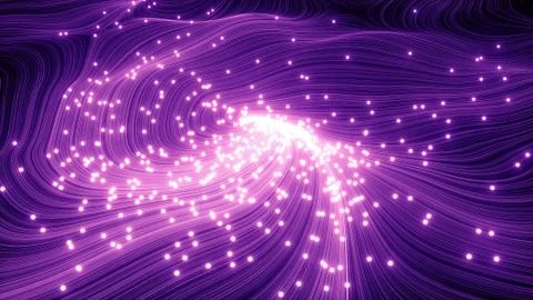 Abstract wave with lights spheres. 3D rendering Stock Illustration