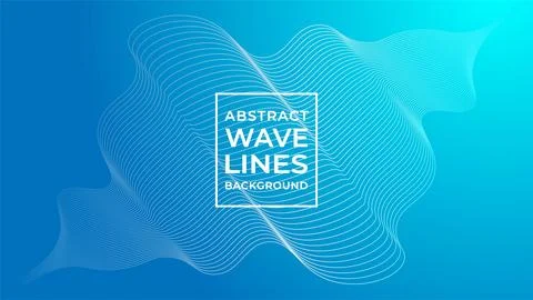Abstract Wave Line Background Design Vector, Blue Water, Underwater Concept Stock Illustration
