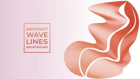 Abstract Wave Line Background Design Vector, Red Orange, Blood Orange, Autu.. Illustrazione stock