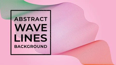 Abstract Wave Line Background Design Vector, Colorful Sound Wave, Orange, P.. Stock Illustration