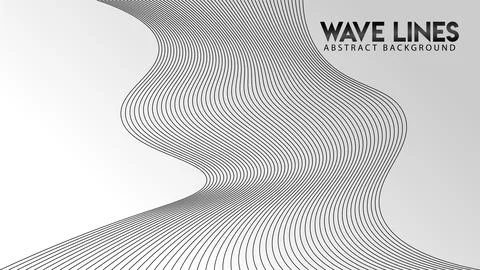Abstract Wave Line Background Design Vector, Monochrome Sound Wave Stock-Illustration