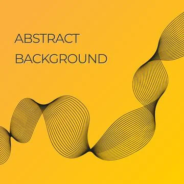 Abstract wave line background on yellow gradient vector Illustrazione stock
