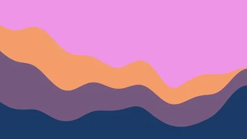Abstract wave line conceptual background, minimalistic retro shapes colorful Stock Illustration