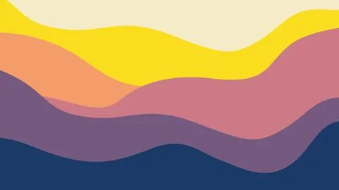 Abstract wave line conceptual background, minimalistic retro shapes colorful Stock Illustration