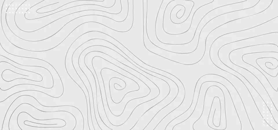 Abstract Wave Line Contours Map on Gray Background - Modern Vector Illustrati Stock Illustration