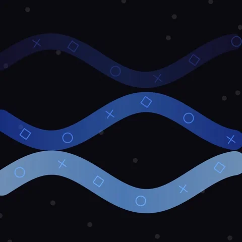 Abstract wave line graphic divider animation on dark background Stock Footage 344778096