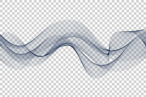 Abstract Wave Line Pattern on Transparent Background, PNG File イラスト素材