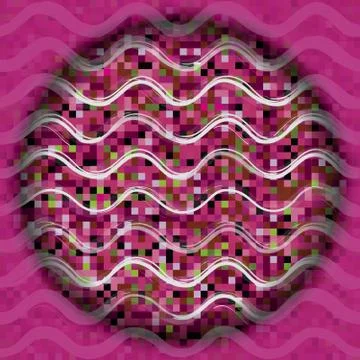 Abstract wave line seamless pattern. Holiday circle background. Illustrazione stock