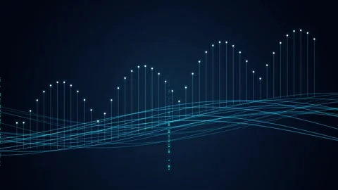 Abstract wave of lines and particles, big data animation for business and s.. Stock Footage 346779394