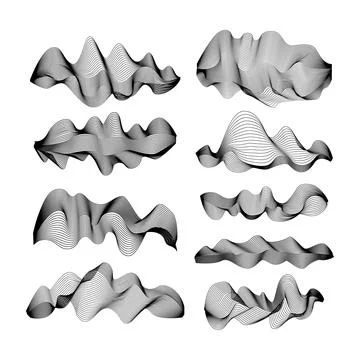 Abstract wave lines creating digital artistic flowing pattern Stock Illustration