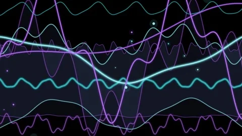 Abstract wave lines creating a dynamic data visualization in a seamless loo.. Vídeo Stock 346092683