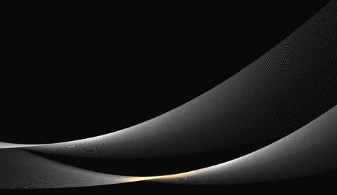 Abstract wave lines design background with flowing geometric curves in black イラスト素材