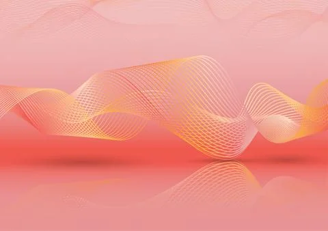 Abstract Wave lines flow the background on a color gradient, vector illustr.. Stock Illustration