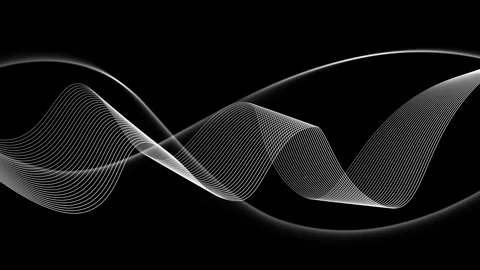 Abstract wave lines flowing across smooth curves and glowing light streaks .. Stock-Footage 337082320