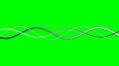 Abstract wave lines flowing horizontally against a vibrant green background Video stock 341839073