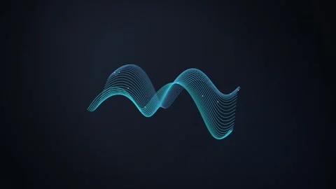 Abstract wave lines flowing motion on dark background for digital technolog.. Stock-Footage 346989058