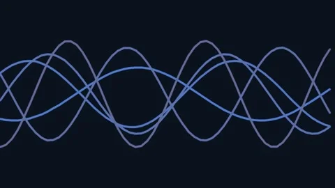Abstract Wave Lines Moving Across Dark Background Stock Footage 347957724
