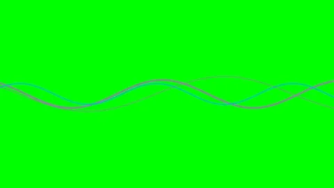 Abstract wave lines oscillating on a vivid green chroma key background screen Stock Footage 340902841
