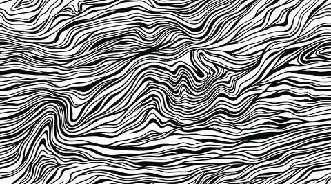 Abstract wave lines pattern in black and white background. Stock Illustration