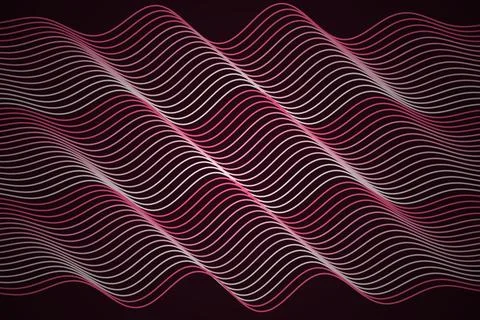 Abstract wave lines pattern with dark background and pink highlights Stock Photos