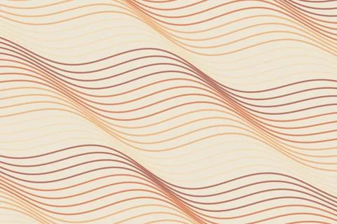 Abstract wave lines pattern in soft beige and brown colors Stock Illustration
