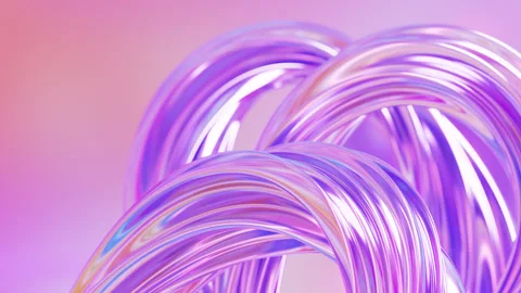 Abstract wave loop animation. 3D rendered background, flowing, twisted shapes Stock Footage 300444895