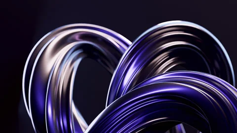 Abstract wave loop animation. 3D rendered background, flowing, twisted shapes Vídeos de archivo 300499385