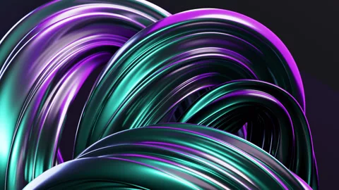 Abstract wave loop animation. 3D rendered background, flowing, twisted shapes Video stock 300595096