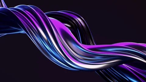 Abstract wave loop animation. 3D rendered background, flowing, twisted shapes Vidéo 300884875