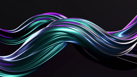 Abstract wave loop animation. 3D rendered background, flowing, twisted shapes Stock Footage 300889466